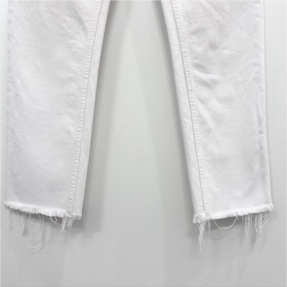 NWT Re/Done x LEVI'S High Rise Straight Leg Ankle Crop Raw Hem Jeans In White 29 - Picture 5 of 5